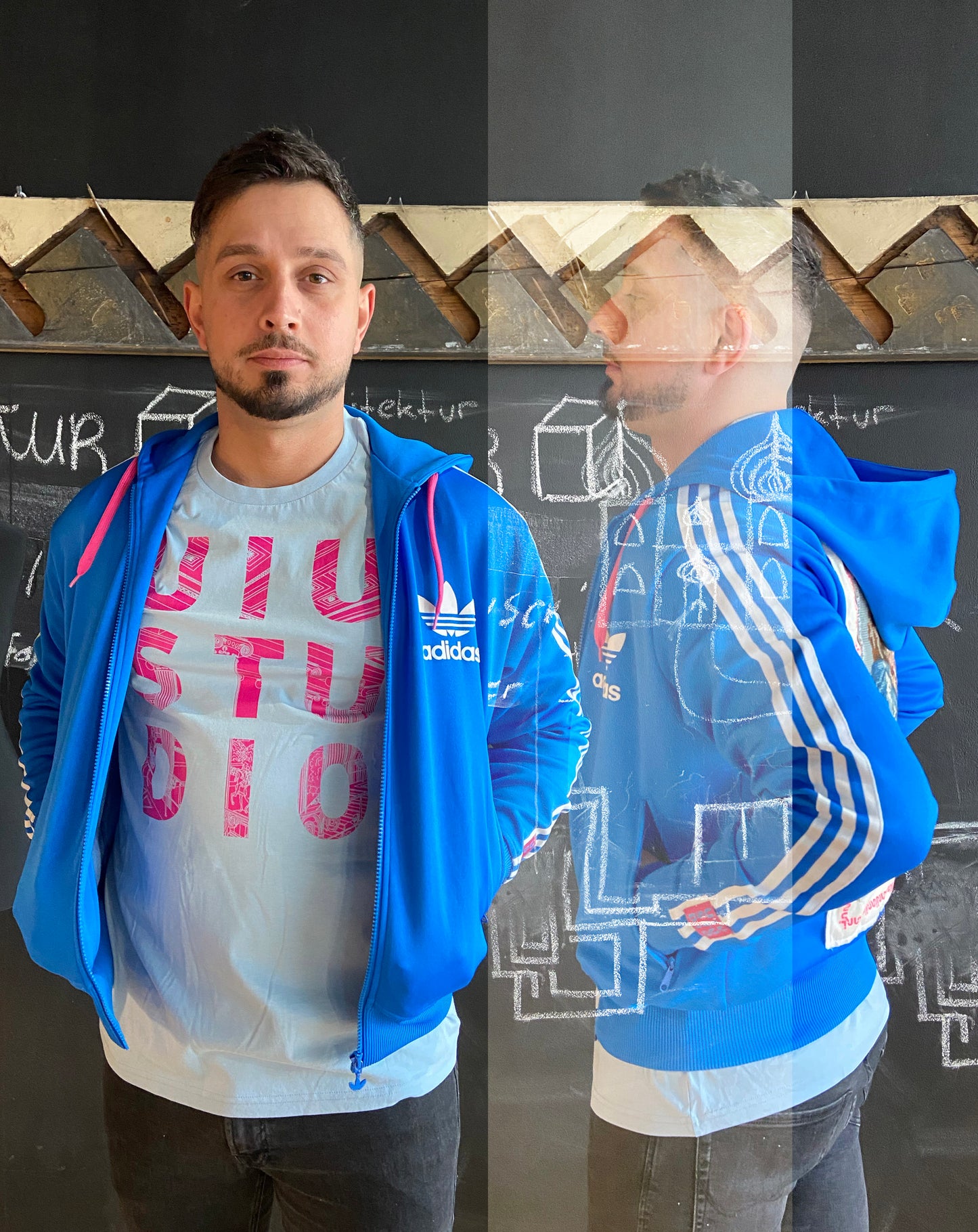 Vintage ADIDAS Trainingsjacke "Madonnina" Manufaktur -UNIKAT-